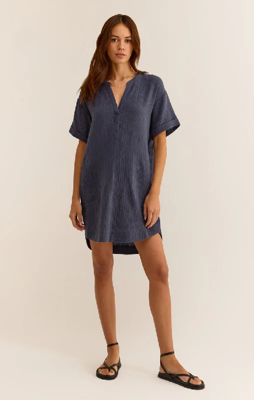 Z Supply Talia Gauze Mini Dress Cozy A-Line Mini Dress