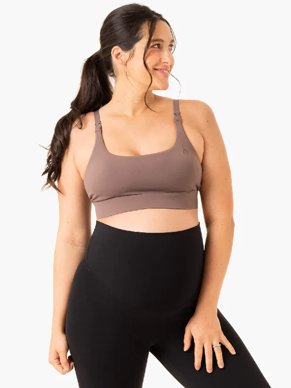 Active Bump Sports Bra - Chocolate Stylish Lace Bralette