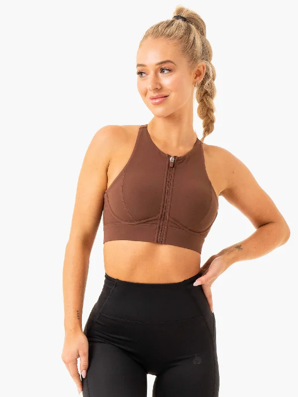 Critical High Impact Sports Bra - Chocolate Elegant Lace Lingerie