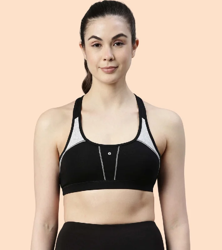 Racer Back Medium Impact Sports Bra with Removable Pads Soft Support Bra