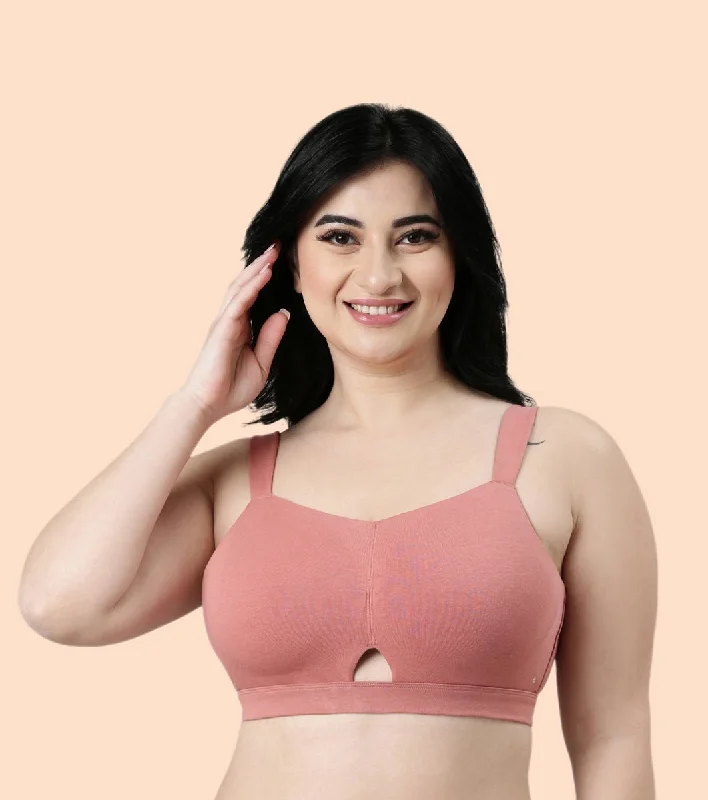 Enamor Cloud Soft A064 Cotton Full Support Minimizer Bra for Women -Padded ,Wirefree and  Full Coverage Sleek Sports Bra