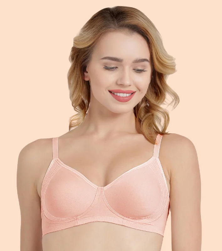 Enamor Fab-Cool A042 Side Support Shaper  Stretch Cotton Everyday Bra for Women- High Coverage, Non Padded and Wirefree - Pearl High Support Sports Bra