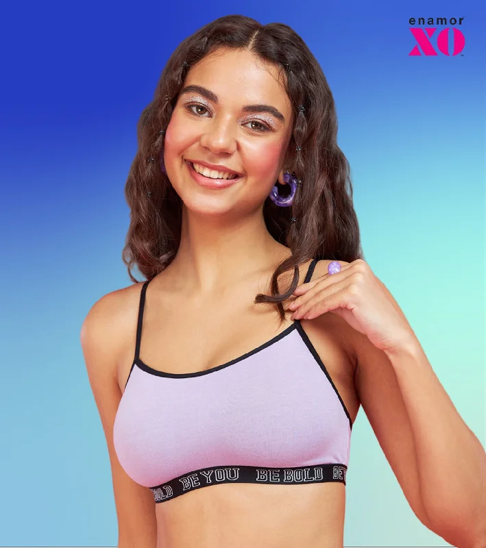 Enamor XO Lilac Non-Wired Non Padded Regular Bra - Baylish Soft Cotton Bra