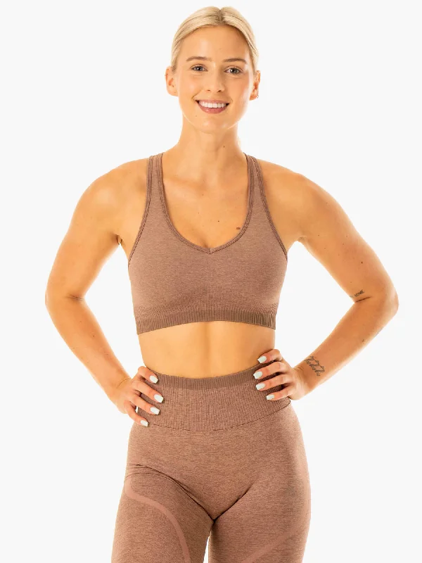 Excel Seamless Sports Bra - Mocha Marl Comfortable Bralette Style