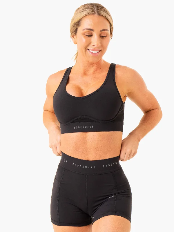 Heighten High Impact Sports Bra - Black Ultra-Light Bra