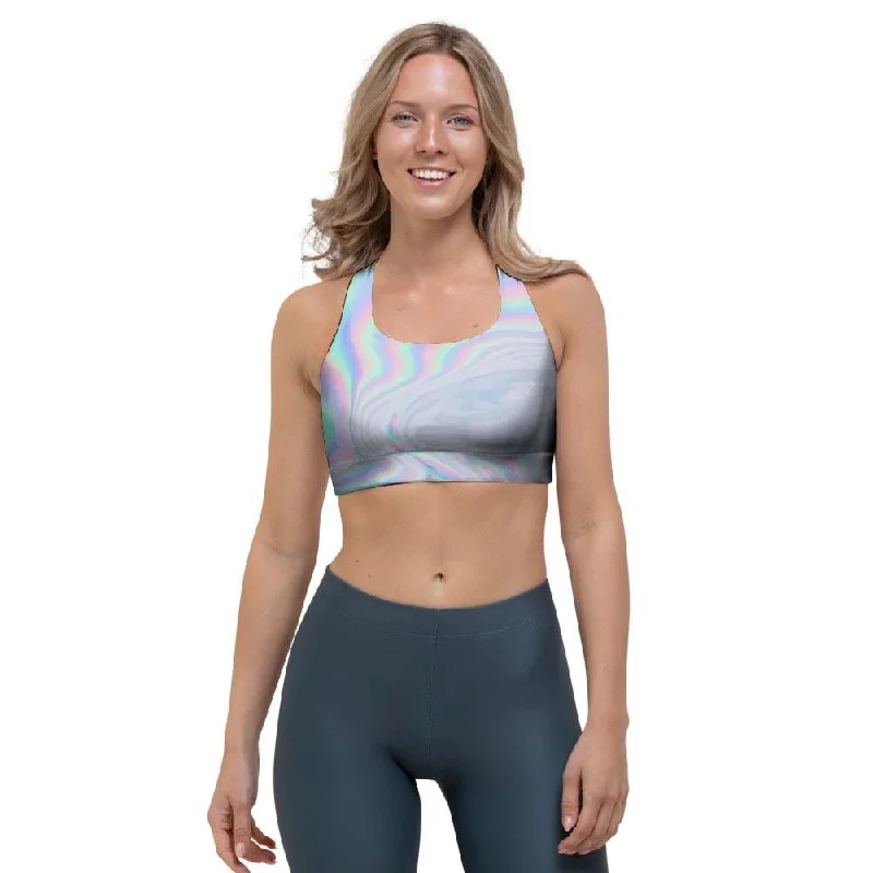 Holographic Abstract Sports Bra Smooth Fit Bra