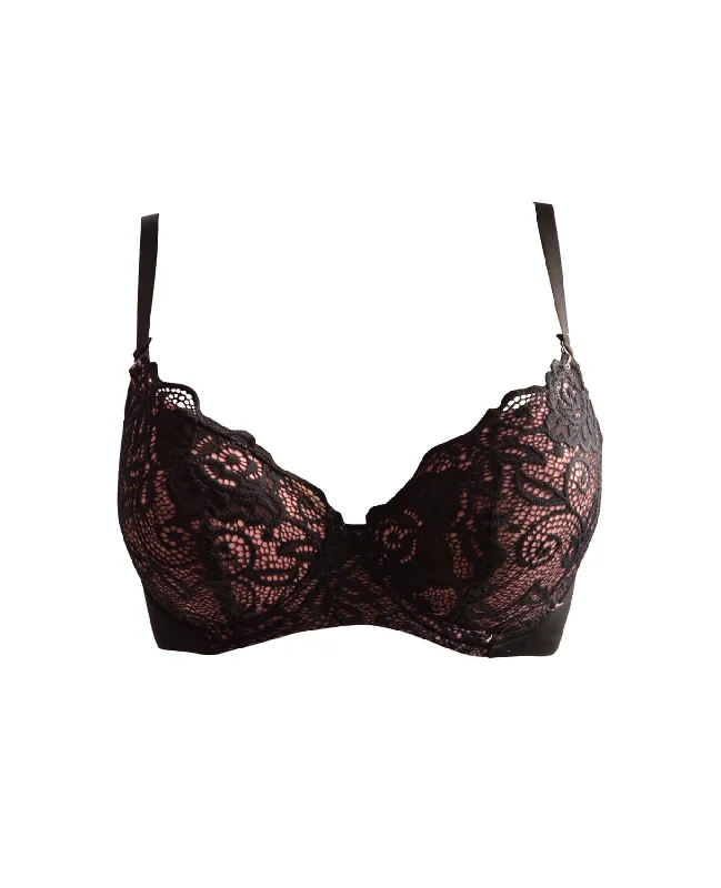 Lumie Contrasting Lace Bra Lacy Underwire Bra