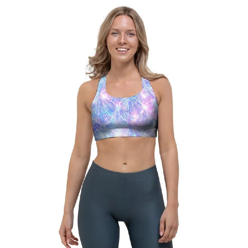 Mermaid Galaxy Space Sports Bra Sexy Underwire Bra