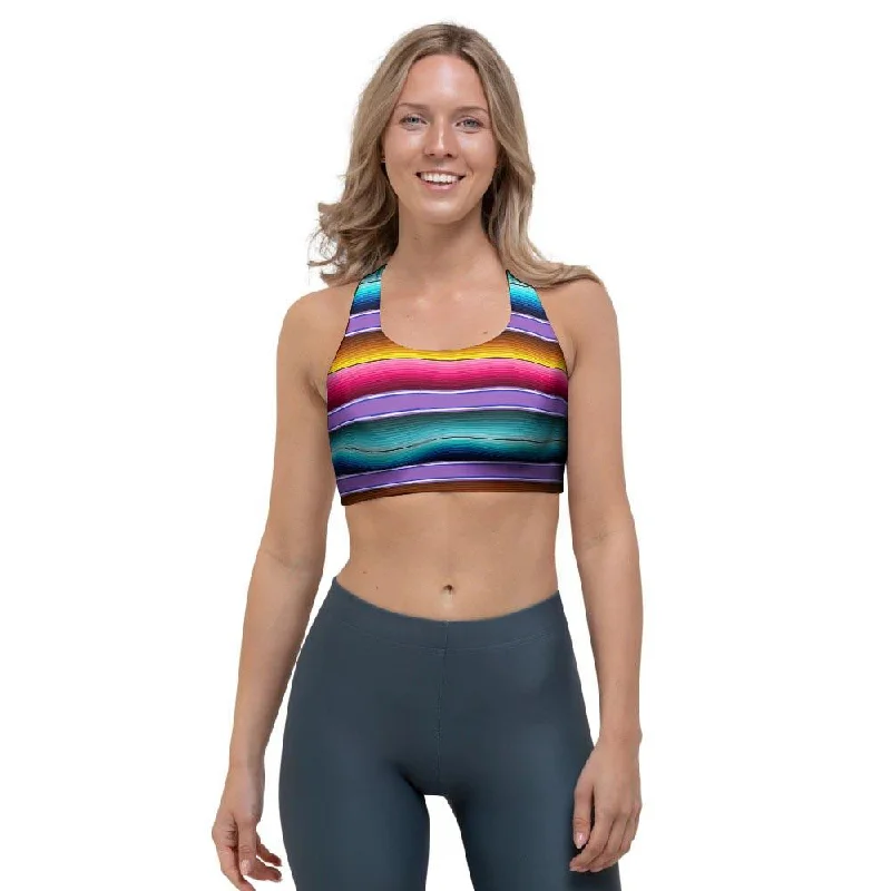 Mexican Baja Serape Sports Bra Stylish Lace Bralette