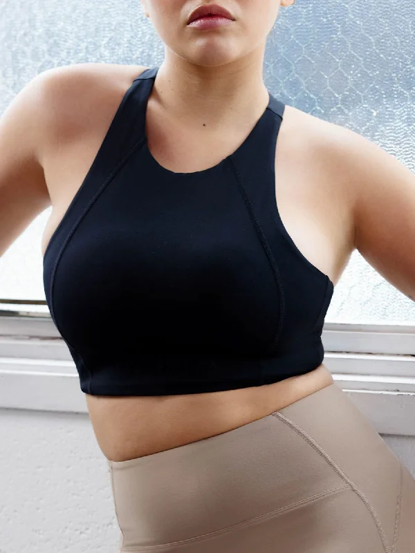 NKD Frame Long Line Sports Bra - Black Smooth Fit Bra