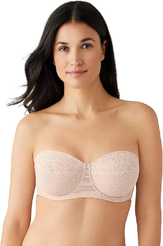 WACOAL VISUAL EFFECTS STRAPLESS MINIMIZER BRA 854310 Wireless Lace Bra