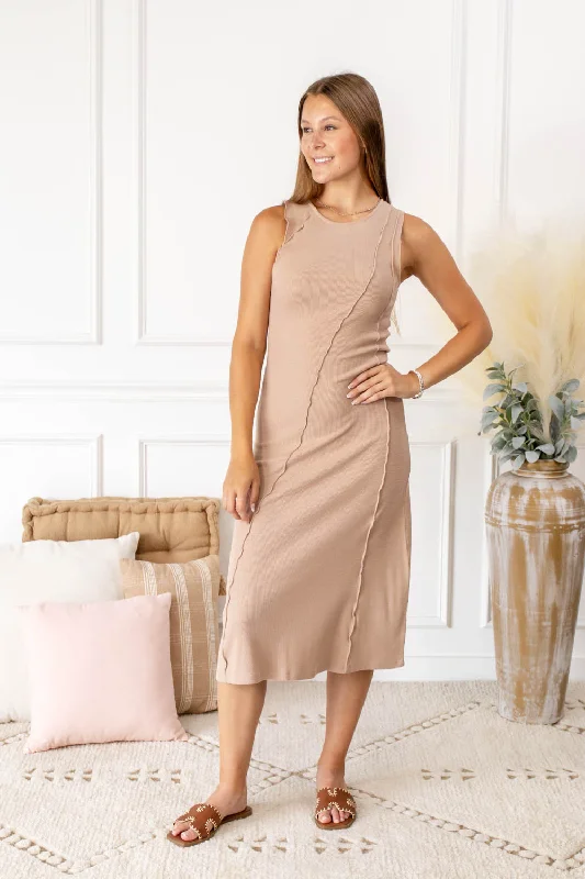 Cocktail Hour Rib Knit Maxi Dress Cozy Spaghetti Strap Maxi Dress