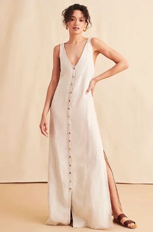 Faherty Big Sur Maxi Dress - Flax Elegant Maxi Dress with Pockets