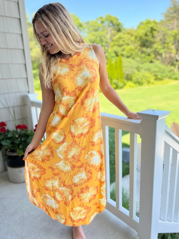 Summer Vibes Sleeveless Yellow Maxi Dress Trendy Maxi Dress with Straps