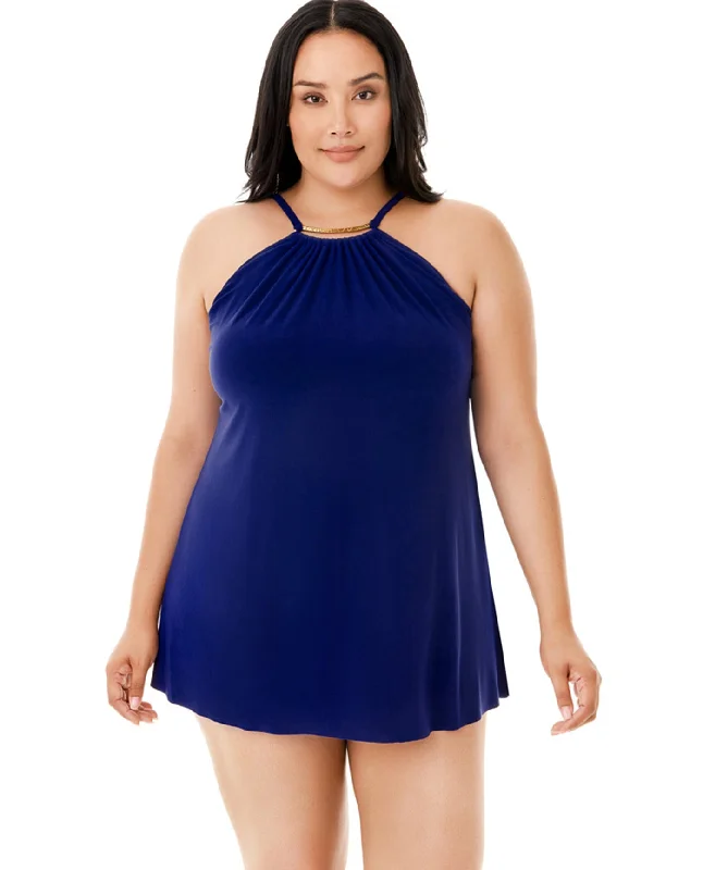 Magicsuit Indigo Blue Plus Size Parker Underwire Swimdress Quick-Dry Swimsuit