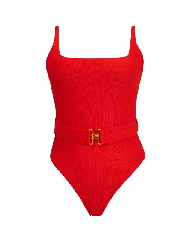 PQ Swim Women's Haleyy Baylee Lucia Belted One Piece Swimsuit Bold Color Swimsuit