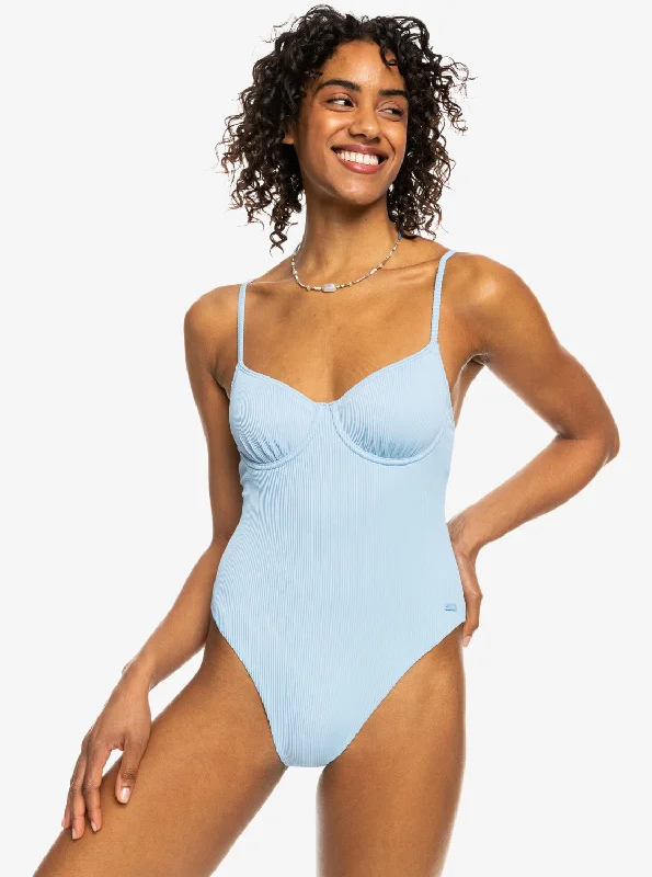 Roxy Love The Muse One-Piece Swimsuit - Bel Air Blue Lace-Detail Bikini Set