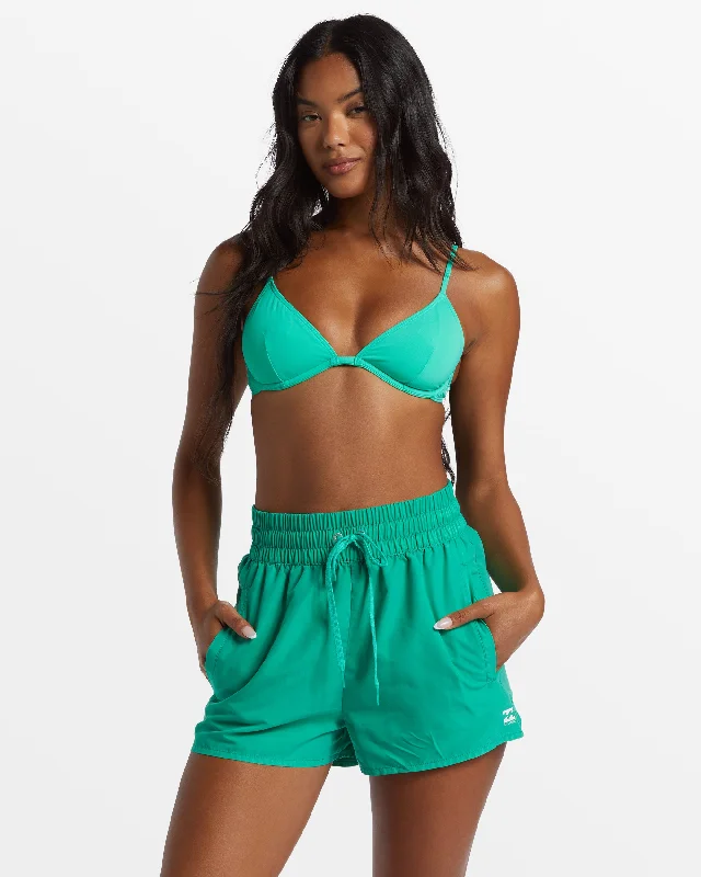 Sol Searcher New Elastic Waist Swim Trunks - Green Tropics Sexy Cutout Swimsuit