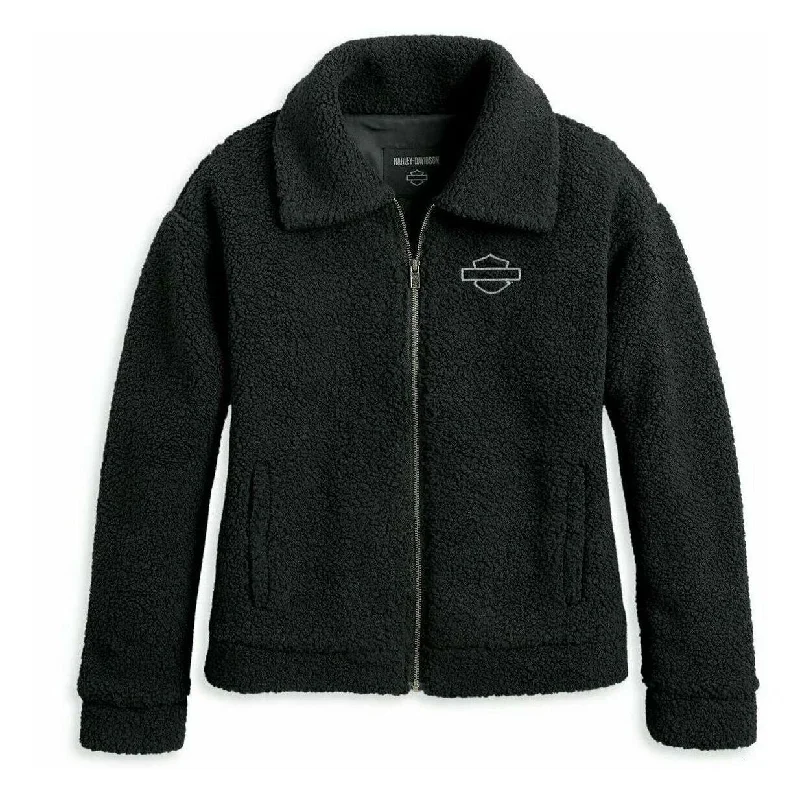 97426-23vw Harley WOMEN'S ENCHANTED SHERPA JACKET - BLACK BEAUTY Denim Jacket Leather Jacket Suede Jacket