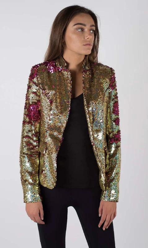 Any Old Iron Hologram Gold to Pink Jacket Oversized Jacket Tailored Jacket Straight Jacket