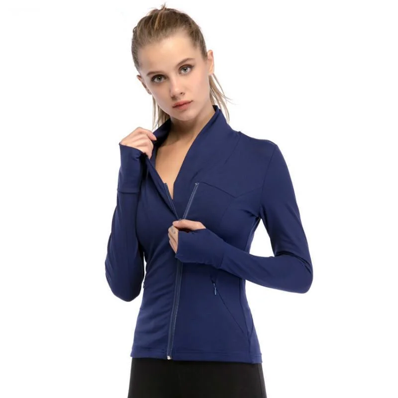 Slim Fit Yoga Jacket Satin Jacket Silk Jacket Chiffon Jacket