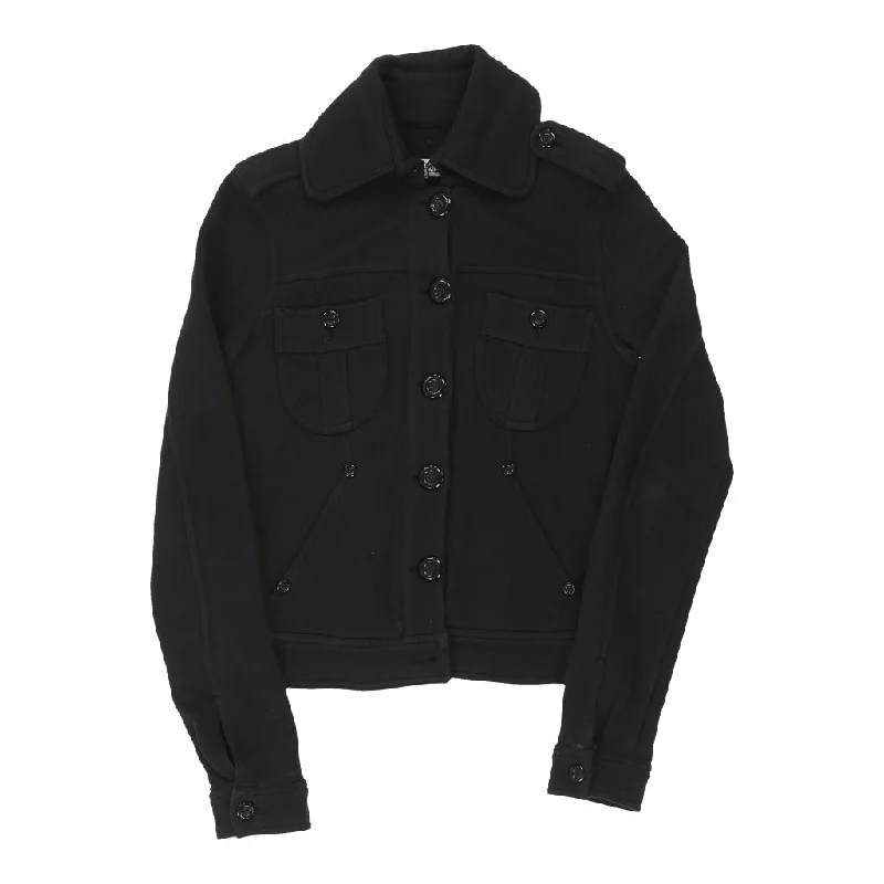 Moschino Jacket - Small Black Cotton Denim Jacket Leather Jacket Suede Jacket