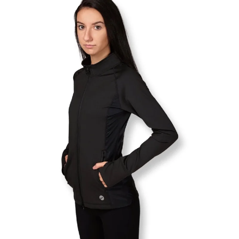 Pawnie Fleece Lined Jacket - Black Front Pockets Side Pockets Patch Pockets