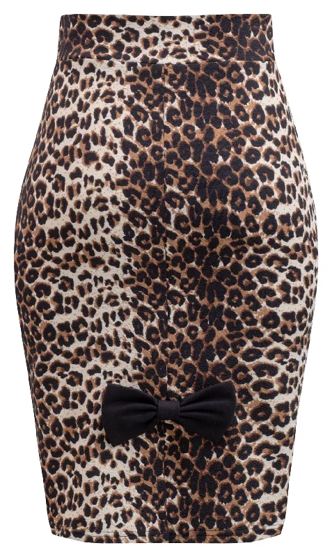 Bow Back Pencil Skirt in Leopard tulle skirt dreamy