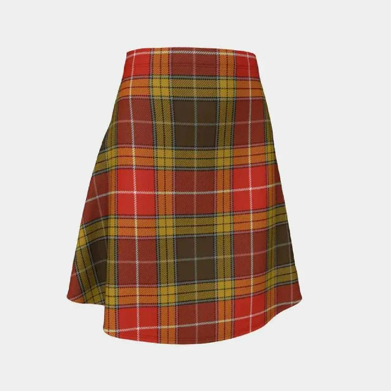 Buchanan Old Set Weathered Tartan Flared Skirt cashmere skirt soft