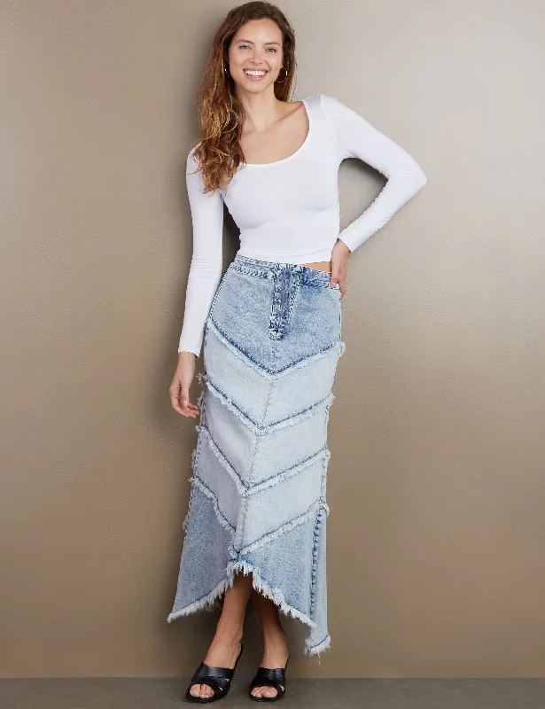 Chevron Maxi Skirt velvet skirt luxurious