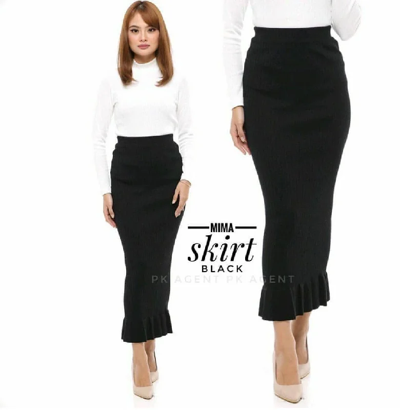 Ruffle Pencil Skirt vintage skirt charm