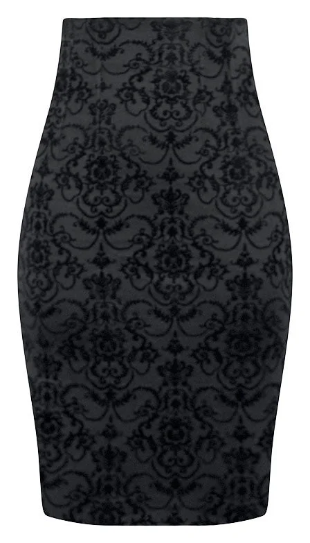 High Waist Damask Pencil Skirt pencil skirt chic