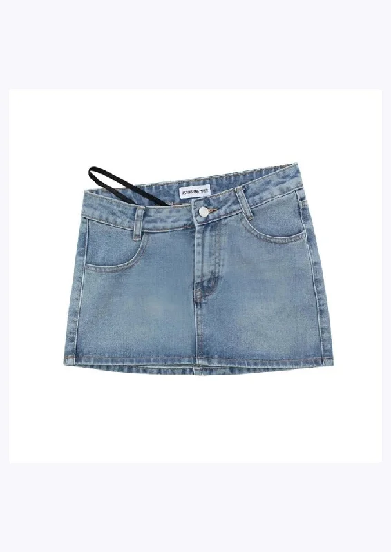 Low Waist  Denim Mini Skirts zip skirt side