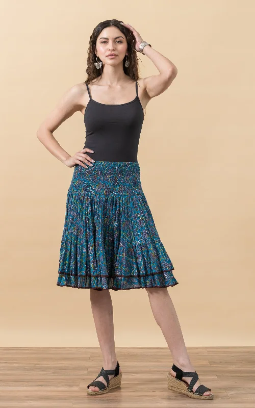 Macarena Skirt, Mini, Egyptian Floral high slit skirt