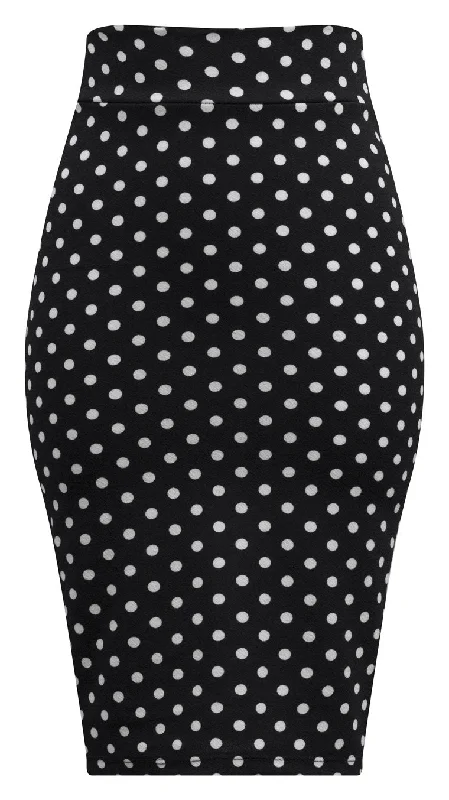 Polka Dot Pencil Wiggle Skirt maxi skirt elegant