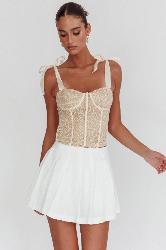 Rori Pleated Skirt Off White chiffon skirt floaty