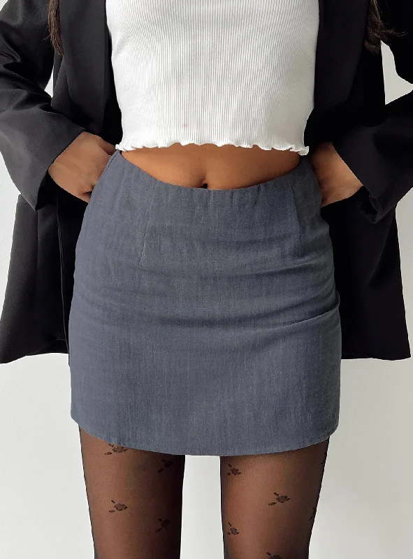 Selby Mini Skirt Grey pencil skirt chic