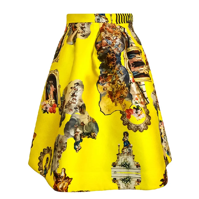 Sicily yellow short skirt vintage skirt charm