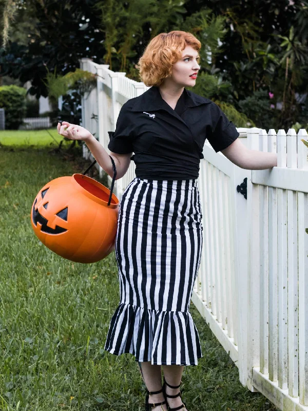 Veronica Black & White Striped Pencil Skirt by Ains & Elke StyleHaus mini skirt trendy