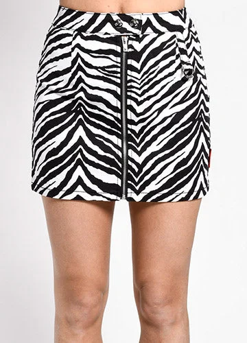 Zebra Mini Skirt by Tripp NYC leather skirt durable